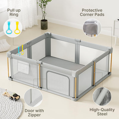 Cbcvvaer folded playpen packed in storage bag for quick transport and space-saving convenience