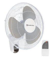 CCC COMFORT ZONE ventilador montado en pared mostrando diseño y ahorro de espacio
