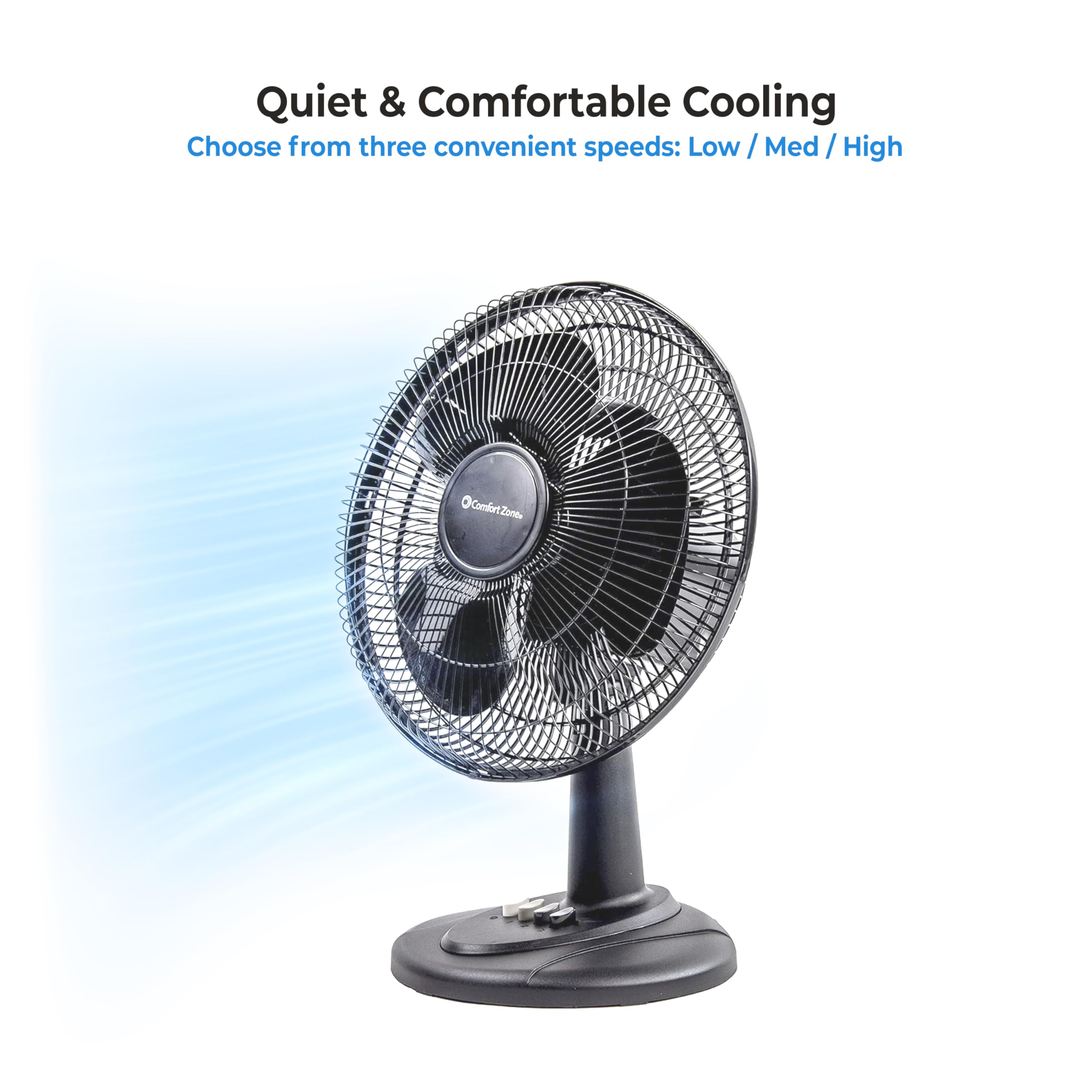 CCC COMFORT ZONE ventilador en dormitorio creando ambiente fresco y silencioso