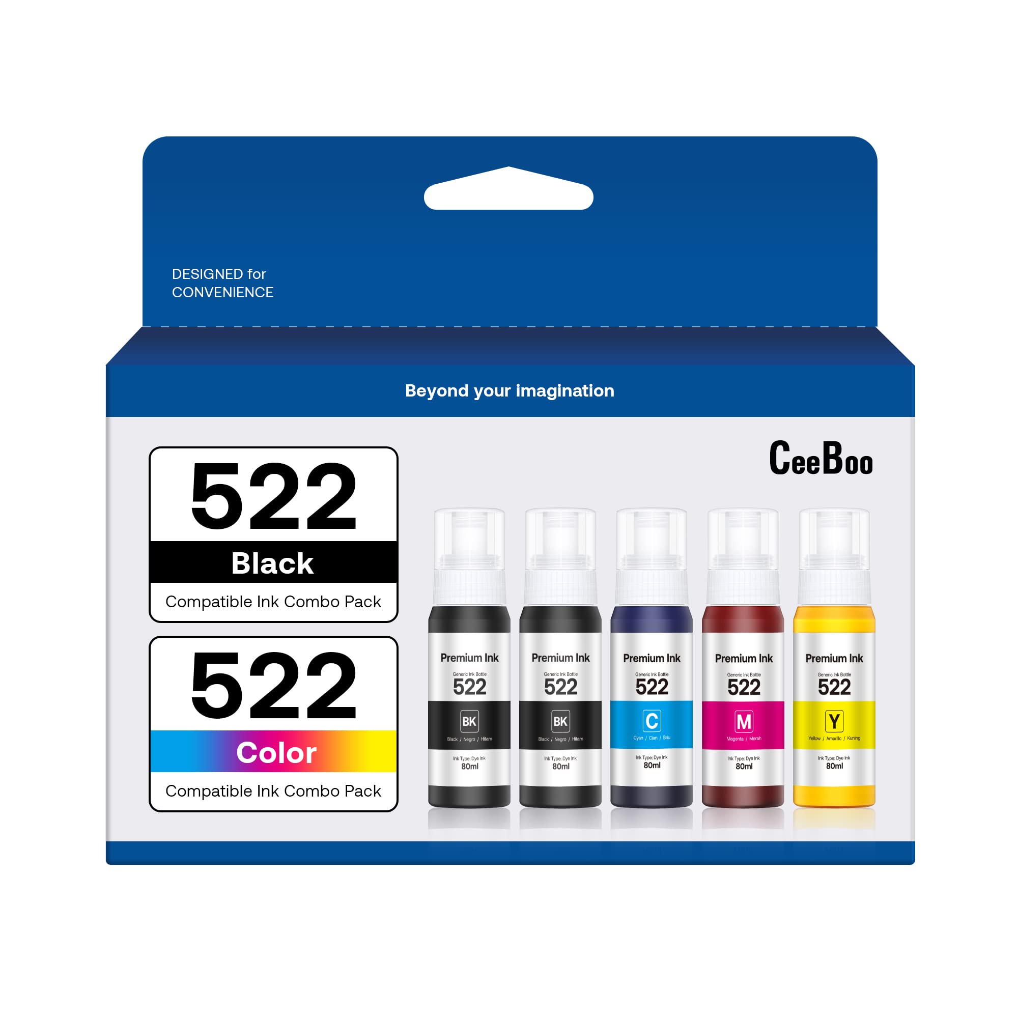 CEEBOO pack frontal de cinco botellas, recarga ordenada y ahorro