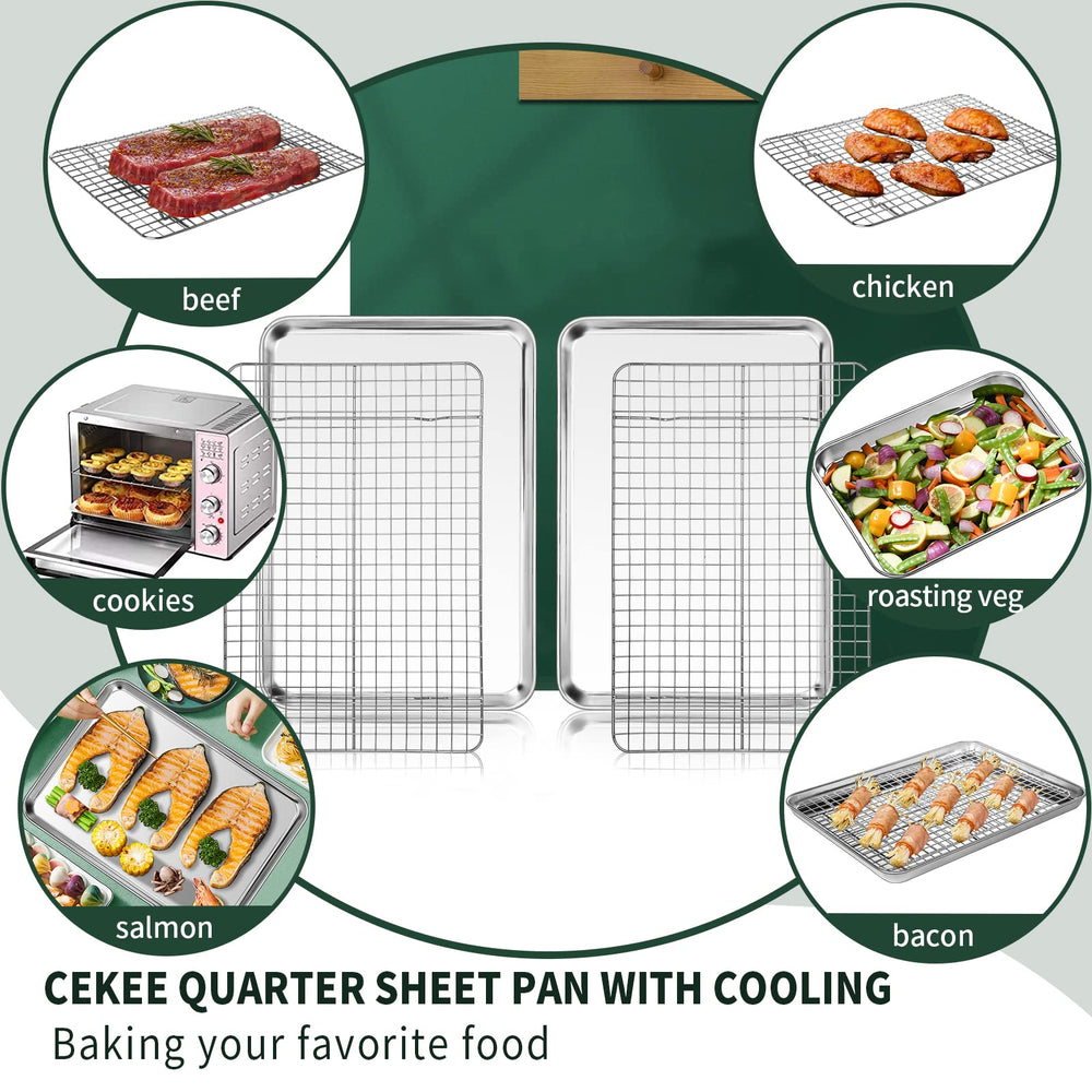 CEKEE baked cookies cooling on wire rack in kitchen scene showing quick cooling benefit