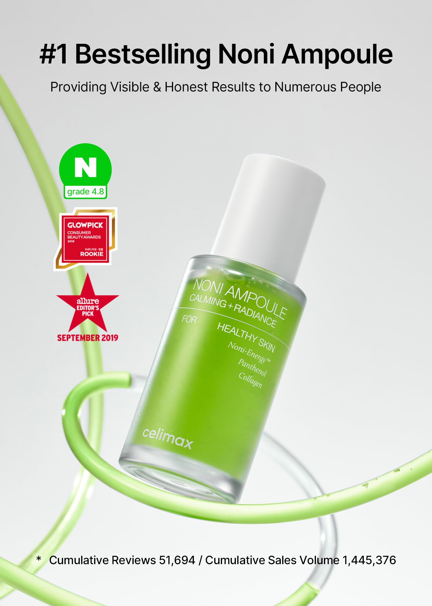 celimax ampolla noni textura en gota mostrando absorción rápida