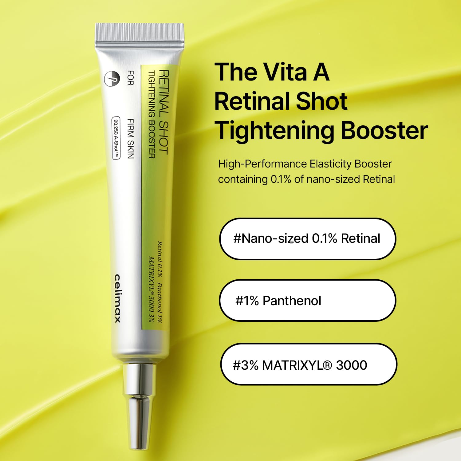 celimax textura del suero en primer plano, aspecto ligero y absorbible