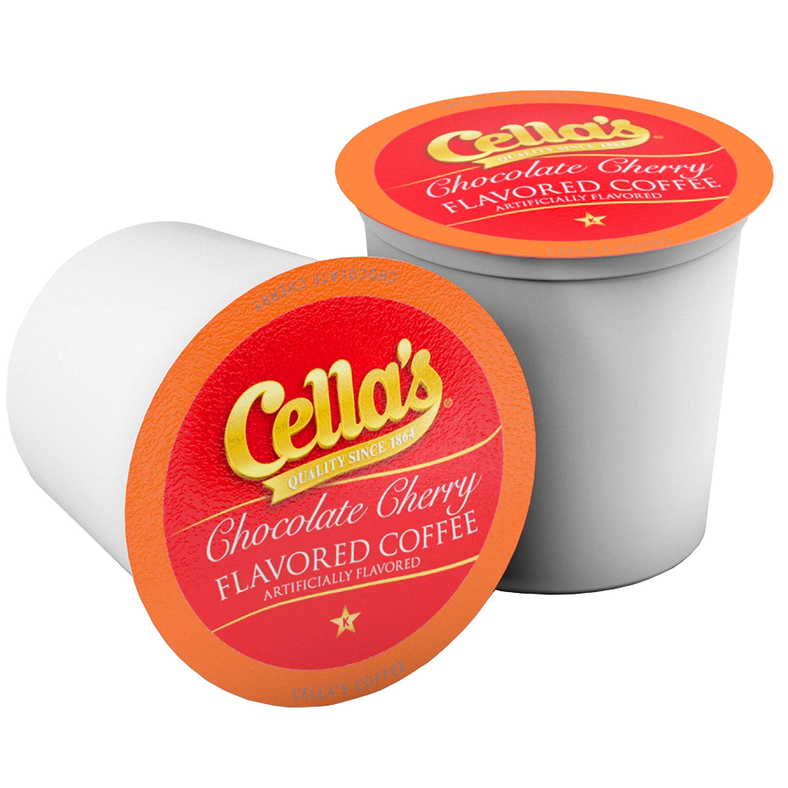 Cella's taza servida con espuma resaltando sabor chocolate-cereza listo para beber