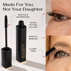 Cellmetics Mascara brush stroke texture displaying even, buildable coverage benefit