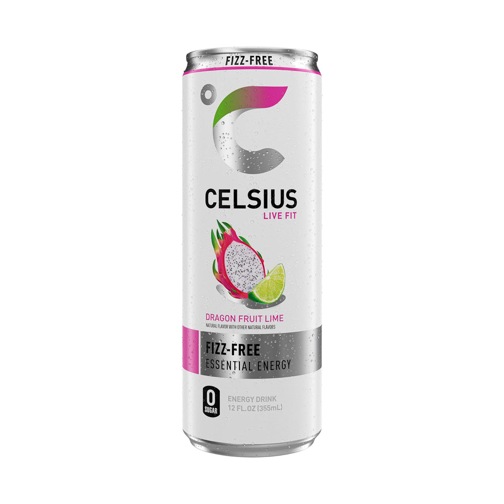 CELSIUS lata junto a una mano para mostrar tamaño práctico y portable