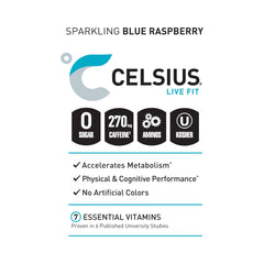 CELSIUS lata en mano para comparar tamaño, conveniente para entrenos