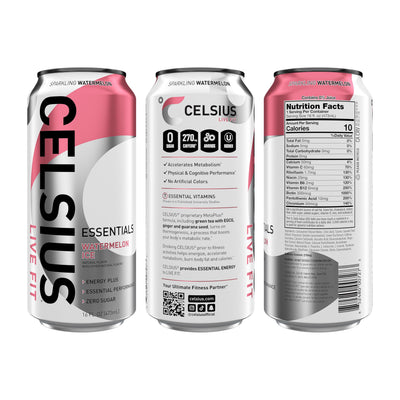 CELSIUS close-up label highlighting MetaPlus® formula and ingredient clarity benefit