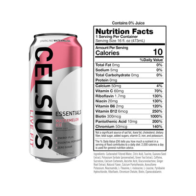 CELSIUS being poured into a glass showing fizz and refreshing caffeine boost benefit