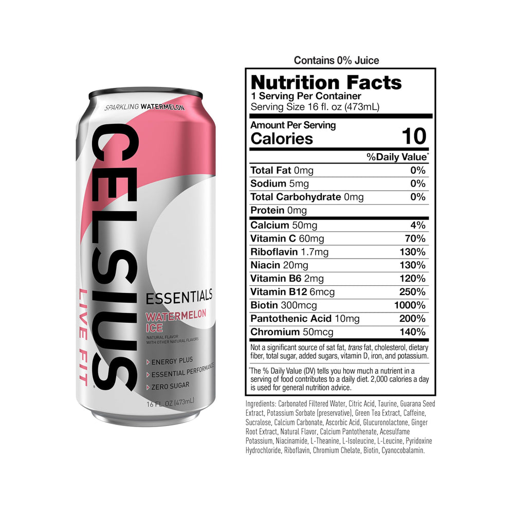 CELSIUS being poured into a glass showing fizz and refreshing caffeine boost benefit