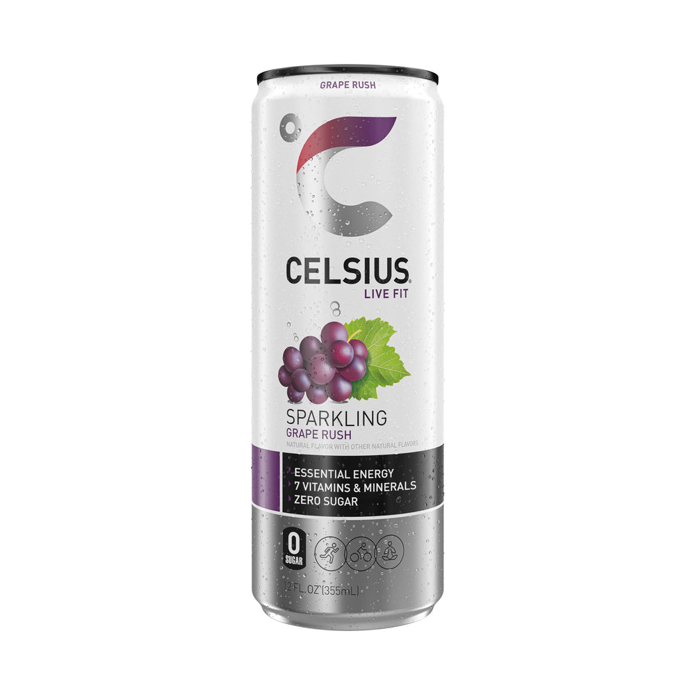 CELSIUS bebida junto a equipo de entrenamiento para impulso antes del ejercicio