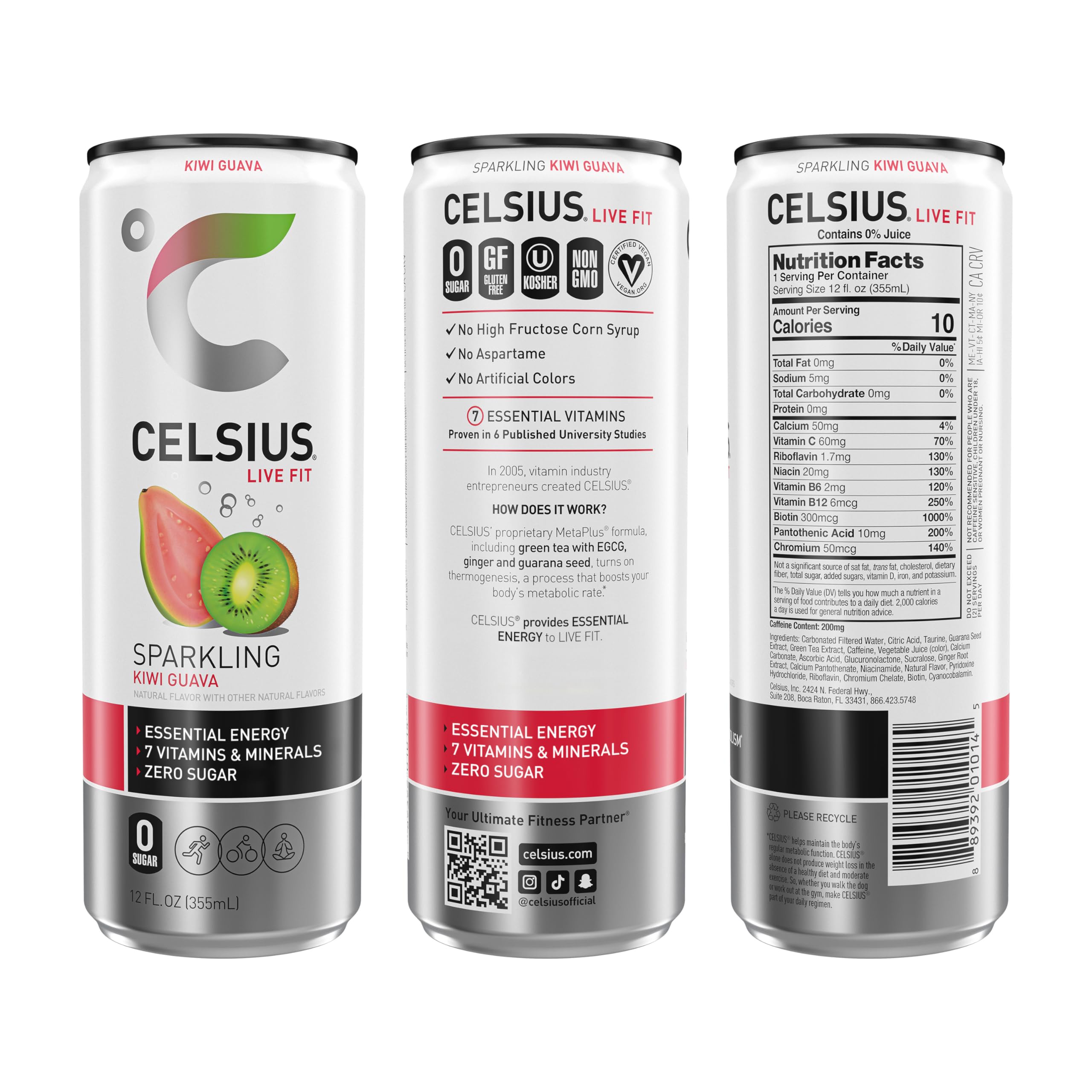 CELSIUS primer plano efervescencia para sensación refrescante