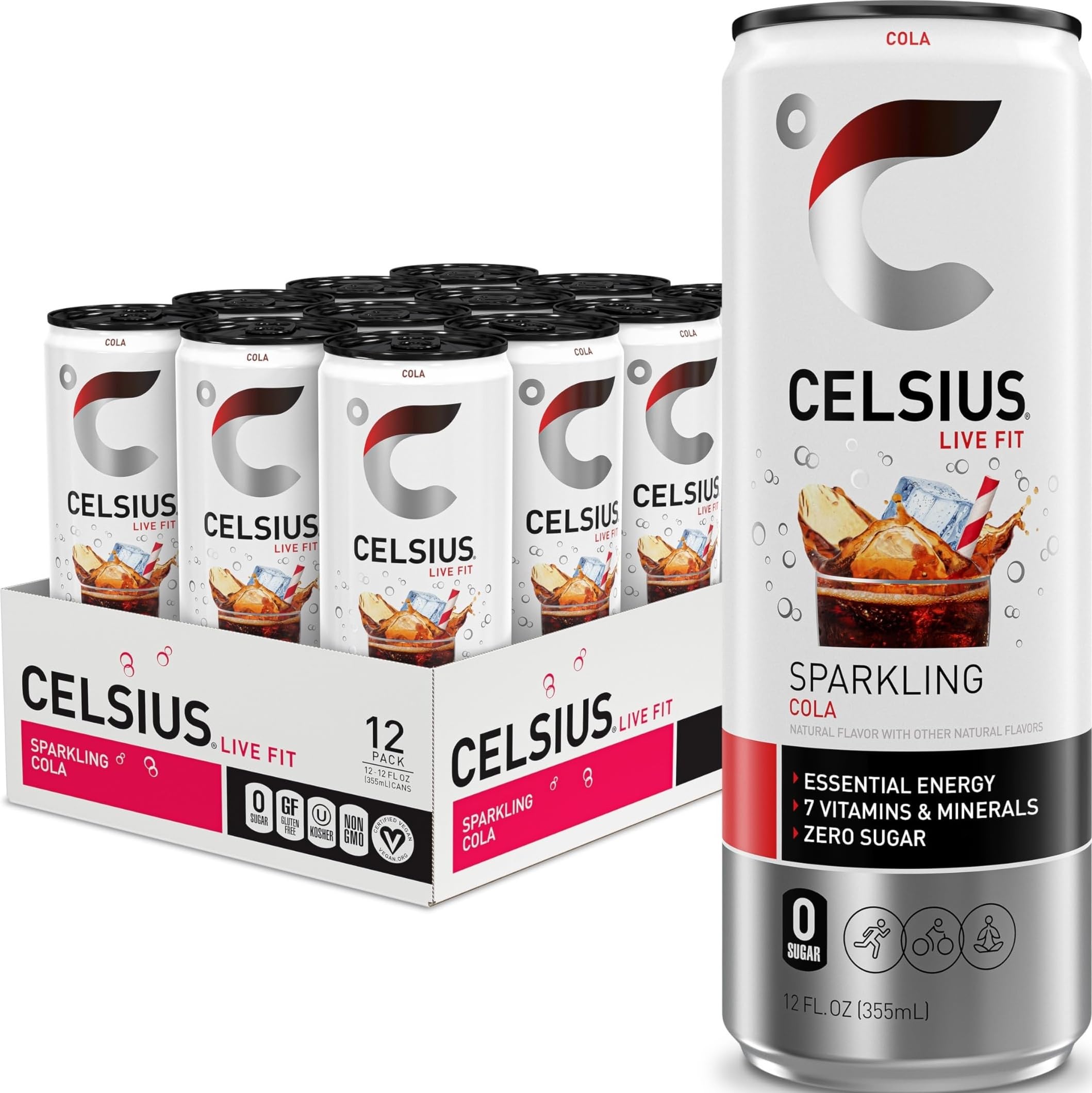 CELSIUS lata frente mostrando diseño y energía funcional