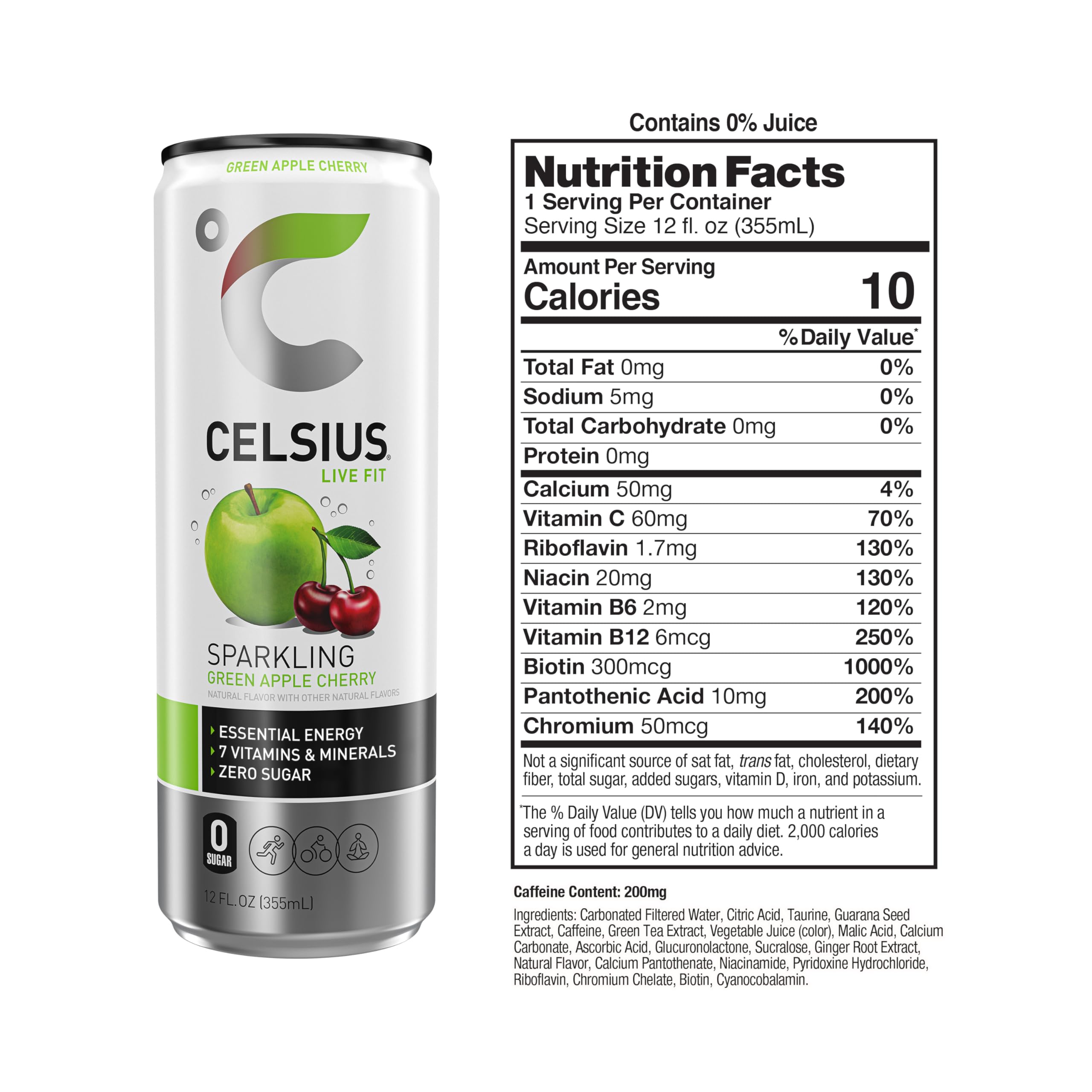 CELSIUS espuma y burbujas que resaltan sabor efervescente y refrescante