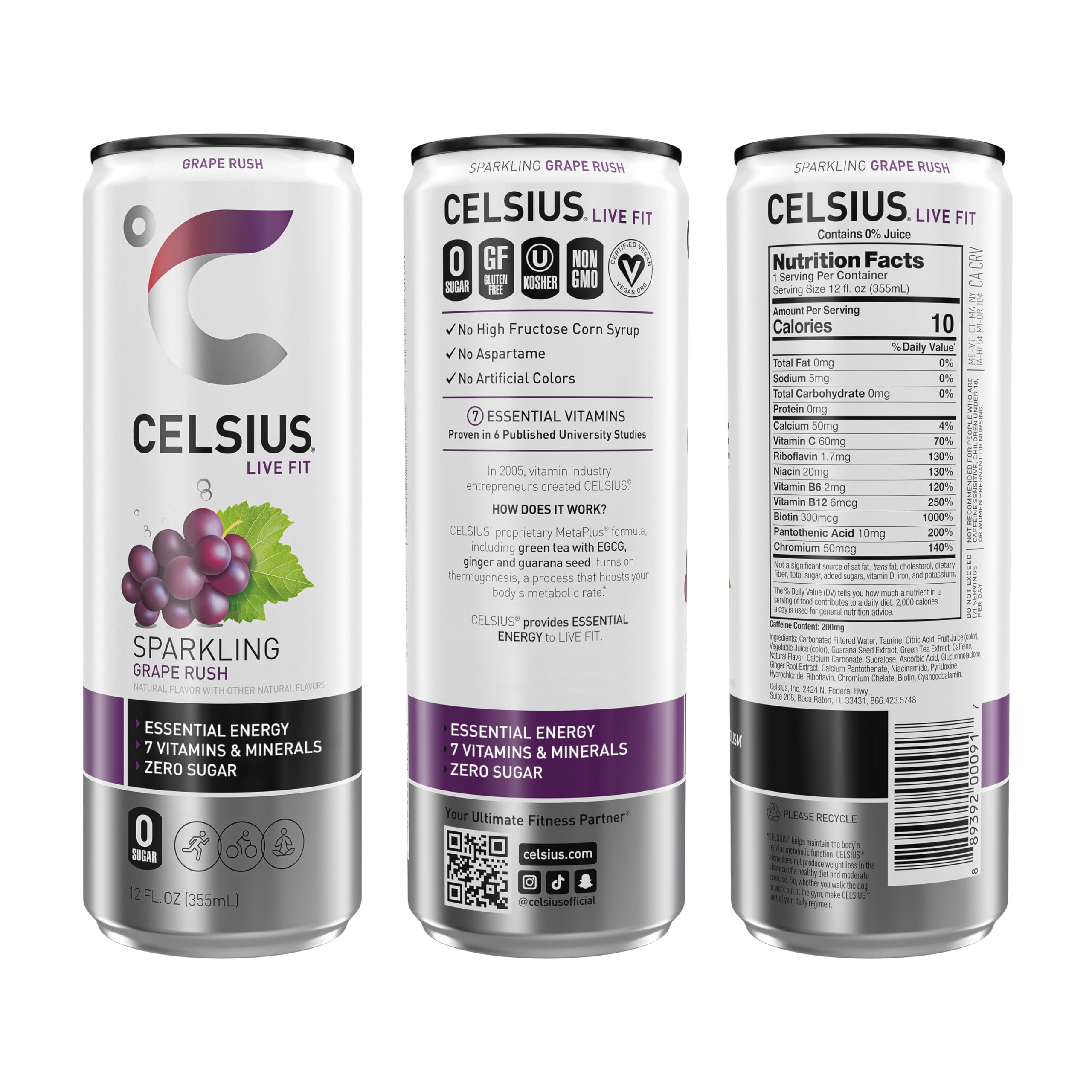 CELSIUS primer plano de burbujas para una sensación refrescante