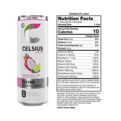 CELSIUS lata abierta sin gas enfocando líquido y textura refrescante