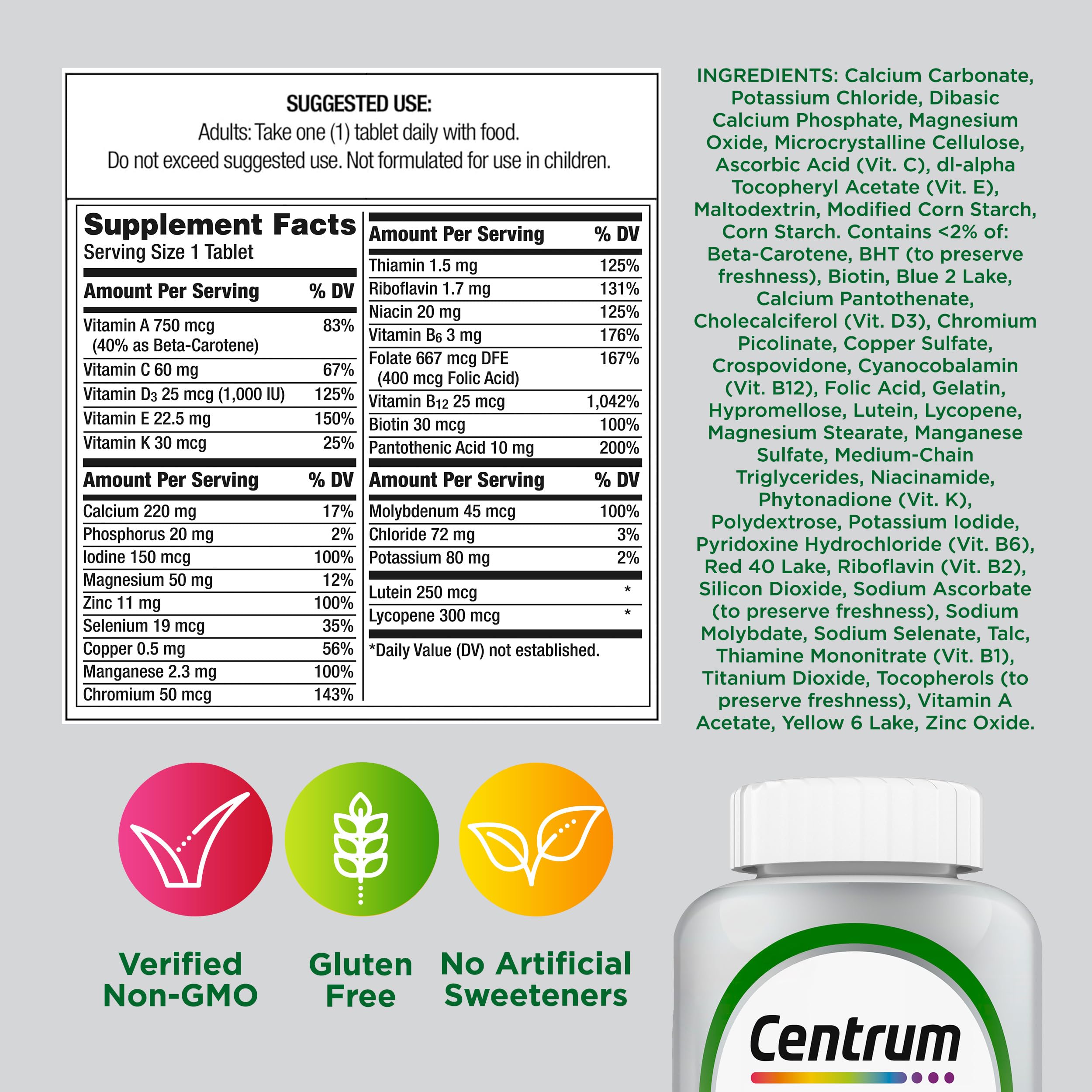Centrum enfoque en luteína y vitaminas para soporte ocular