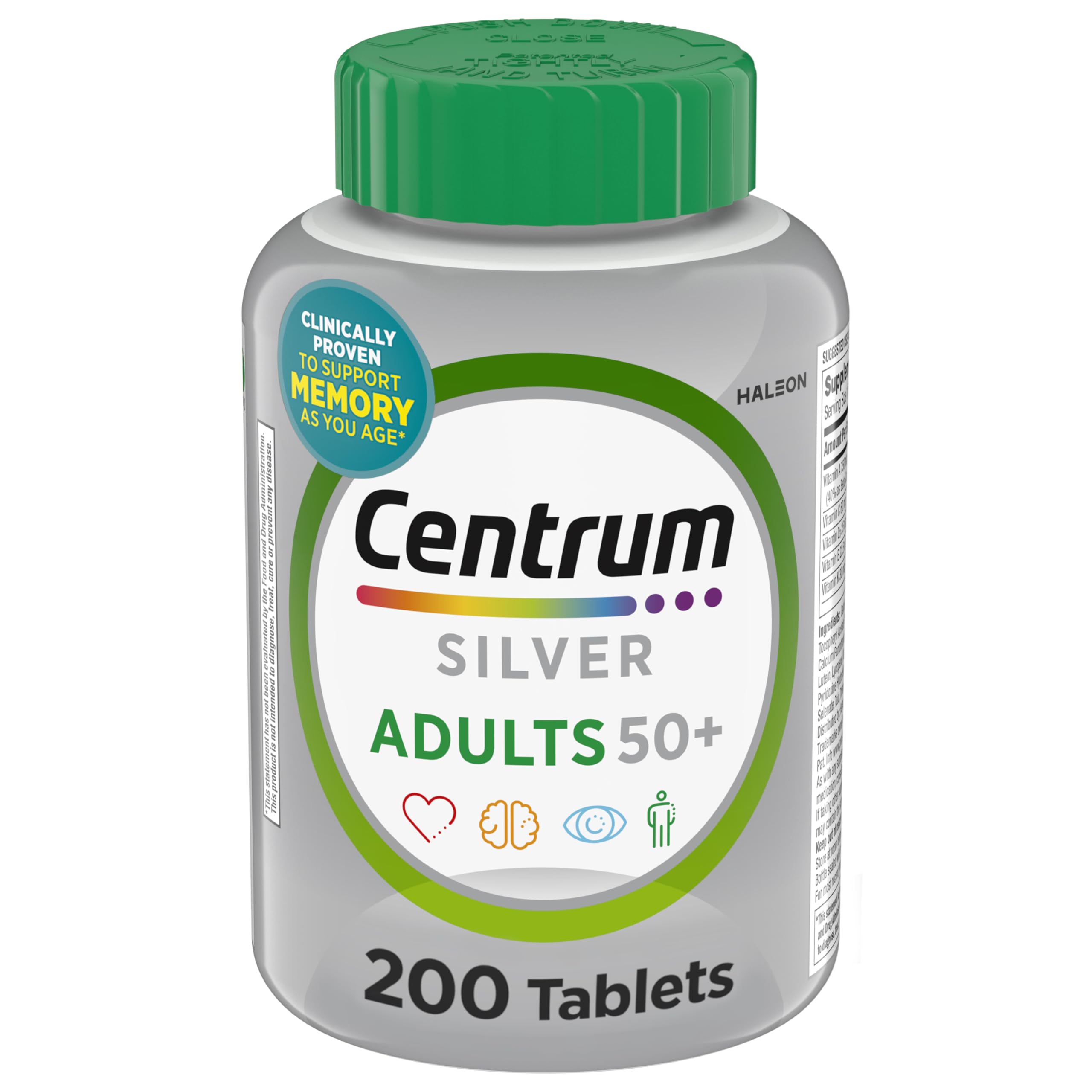 Centrum botella frontal mostrando etiqueta y beneficios clave