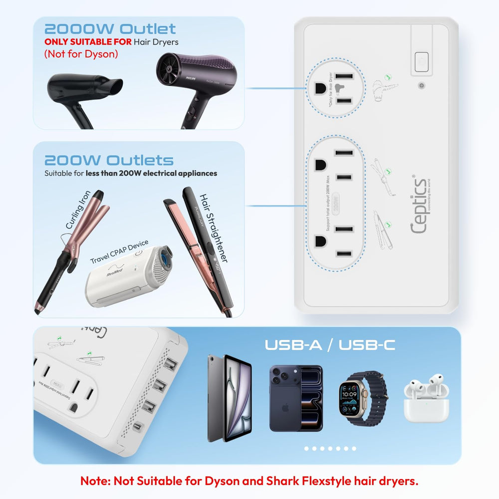 Ceptics next to a smartphone for size comparison showing compact footprint and portability benefit
