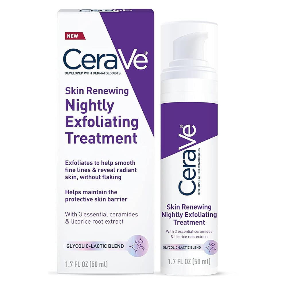 CeraVe envase frontal del tratamiento exfoliante mostrando presentación y uso