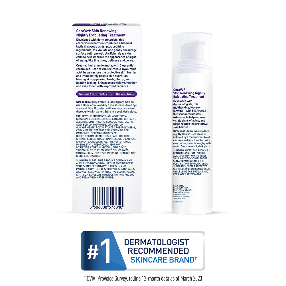 CeraVe etiqueta con ingredientes clave para identificar ceramidas y AHAs