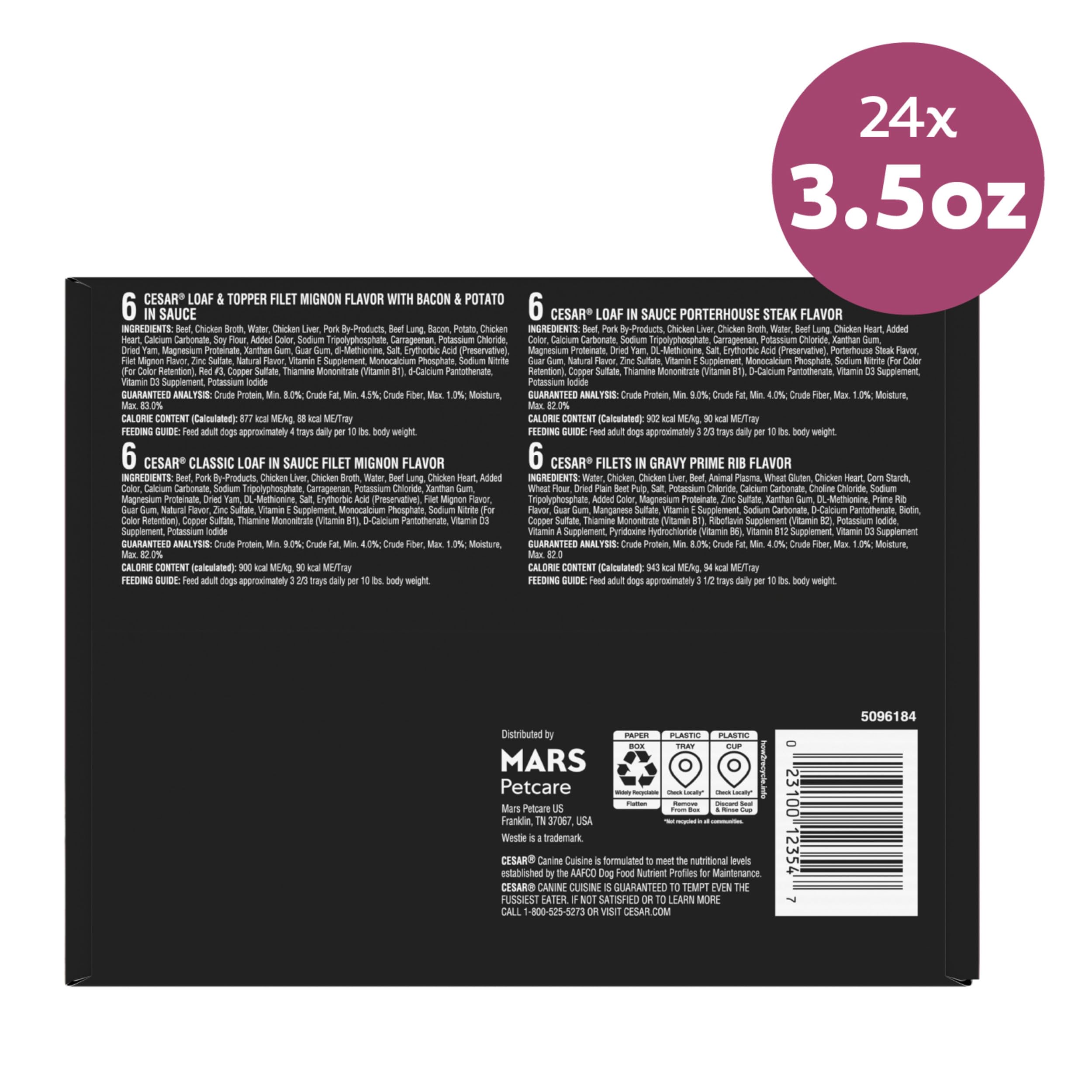 Cesar 24-count box stored in pantry showing bulk convenience and reduced shopping benefit