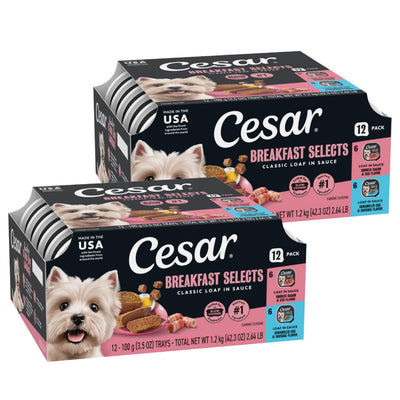 Cesar front packaging showing breakfast loaf trays and benefits