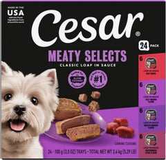 Cesar front packaging showing variety pack and benefits