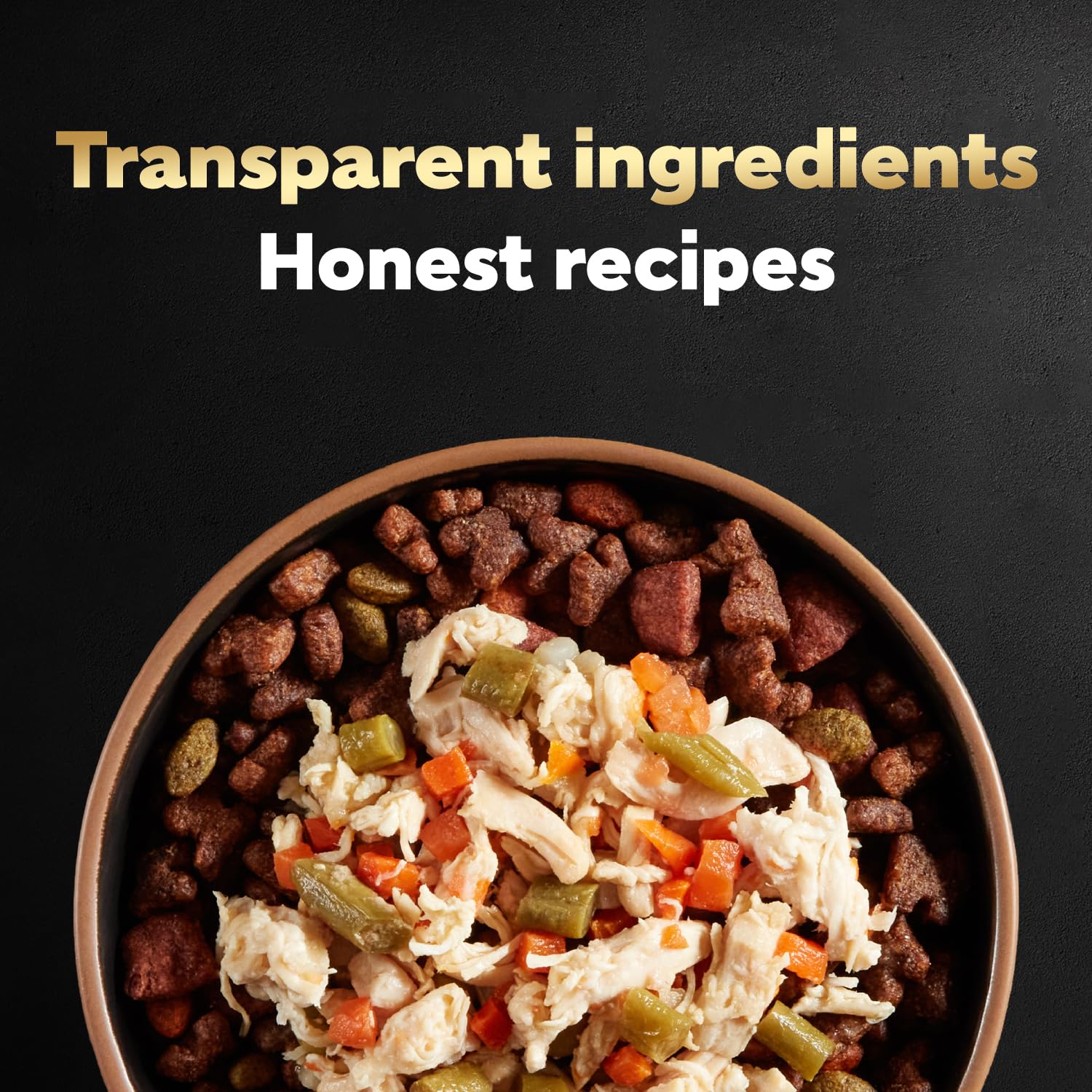 Cesar etiqueta con lista corta de ingredientes clara y transparente