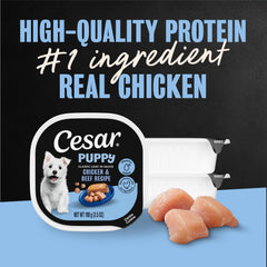 Cesar detalle de etiqueta e ingredientes, calidad y sin sabores artificiales