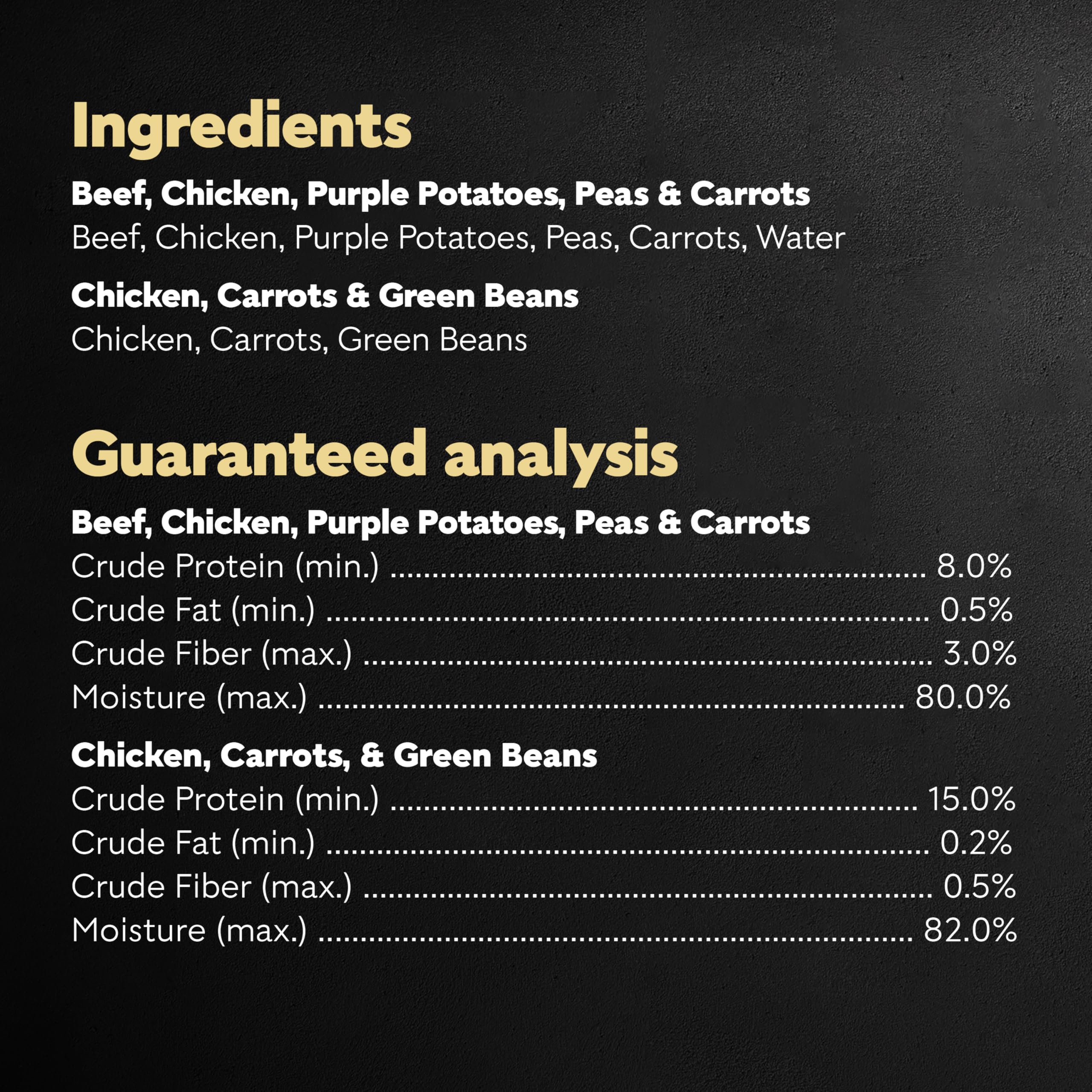 Cesar ingredients display of meat and vegetables showing simple fresh-ingredient benefit