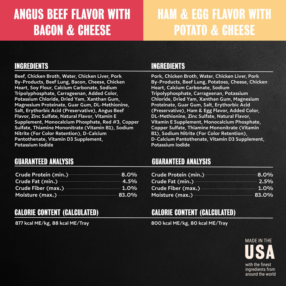 Cesar product label and ingredients list emphasizing real meat first