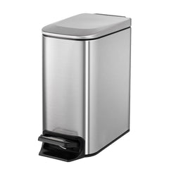Cesun vista frontal del cubo plata, diseño estrecho y ahorro de espacio
