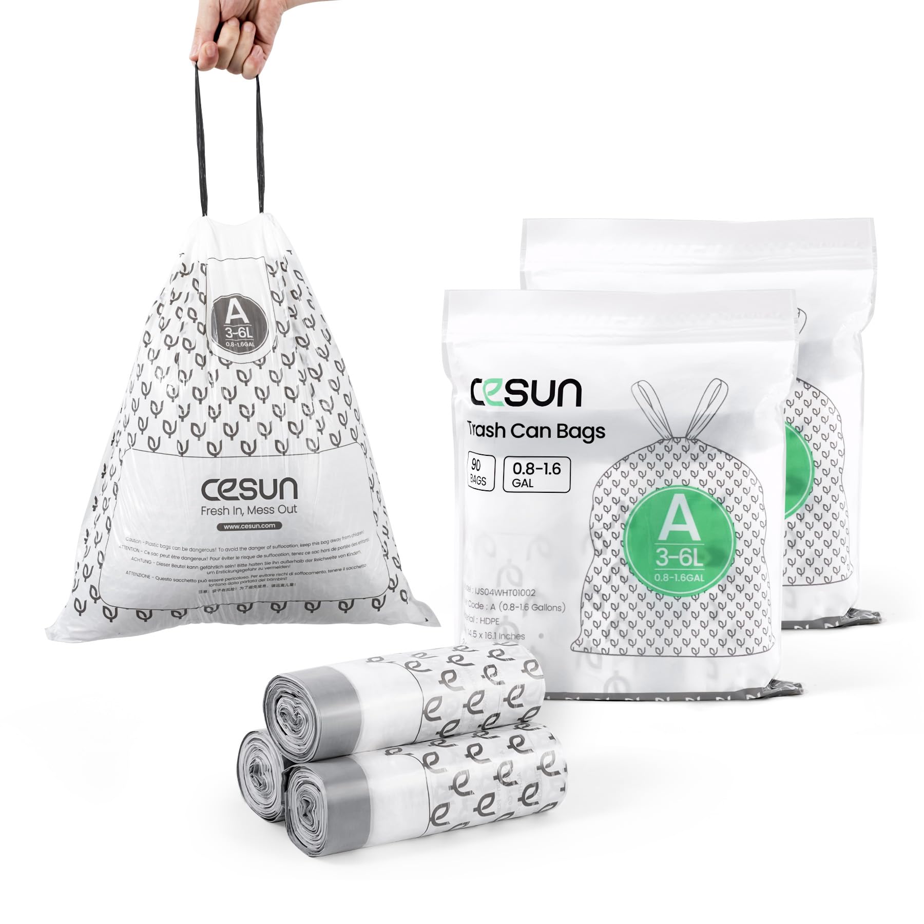 Cesun frente del empaque mostrando 90 bolsas y ventaja de cantidad
