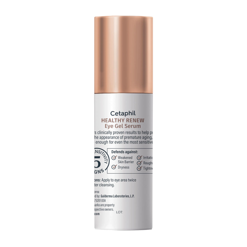Cetaphil comparación antes y después resaltando reducción visual de ojeras