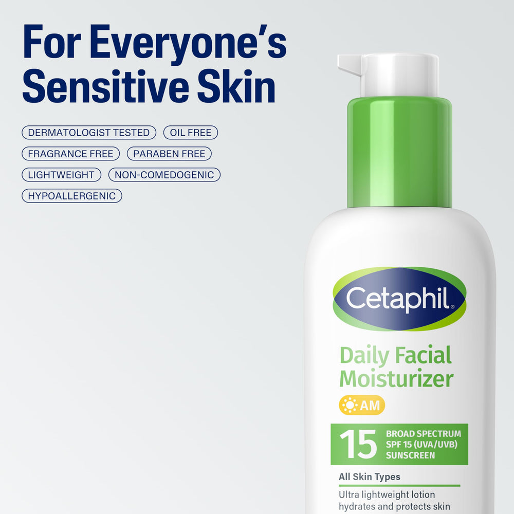 Cetaphil en baño sobre repisa sugiriendo rutina matutina sencilla