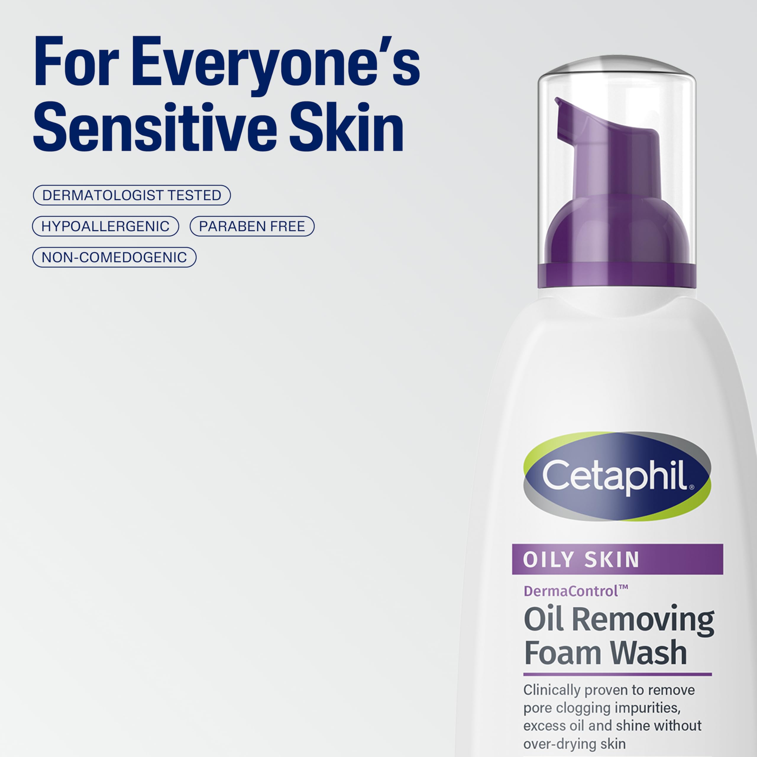Cetaphil etiqueta con ingredientes y tecnología de zinc visible