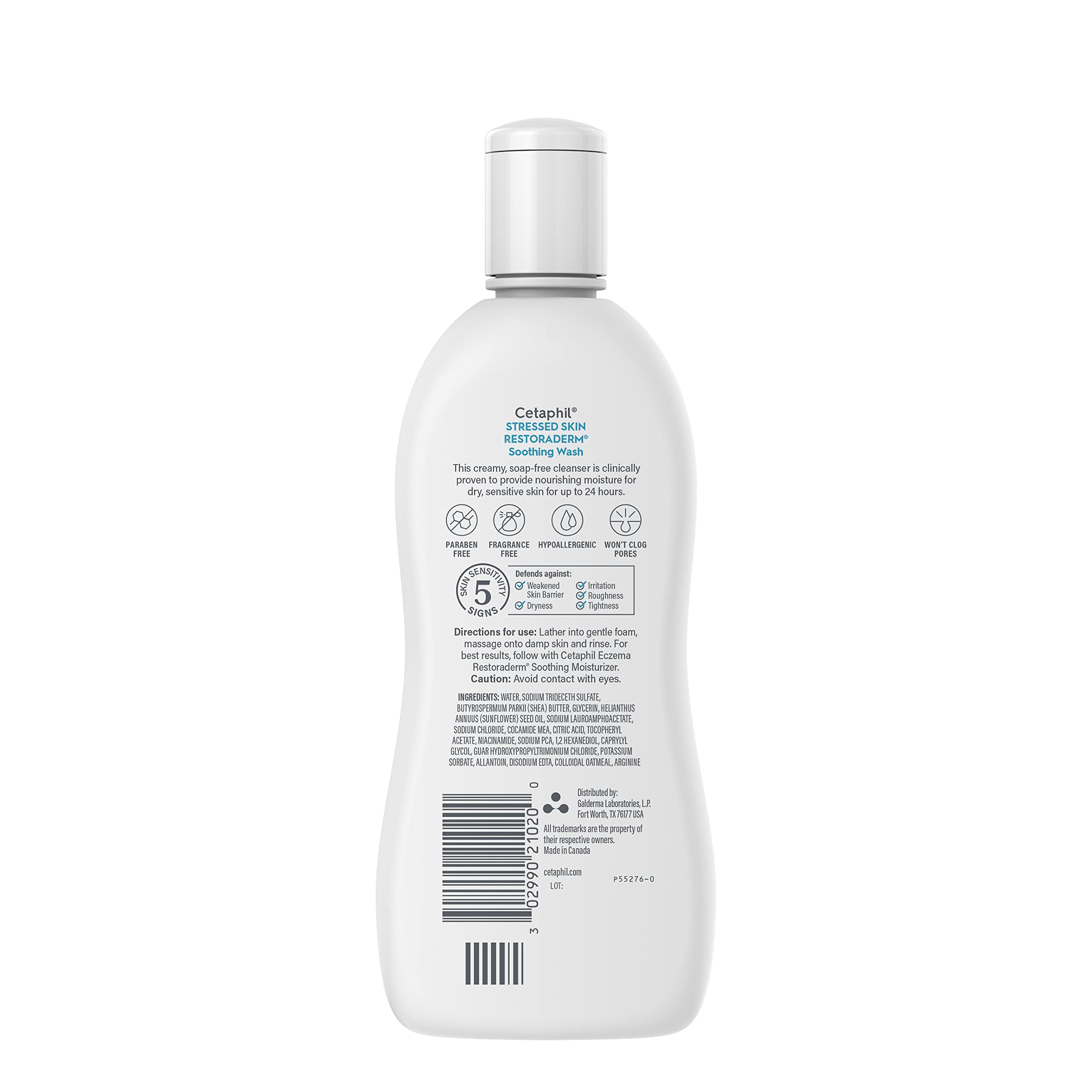Cetaphil etiqueta con ingredientes y vitamina E para mayor cuidado