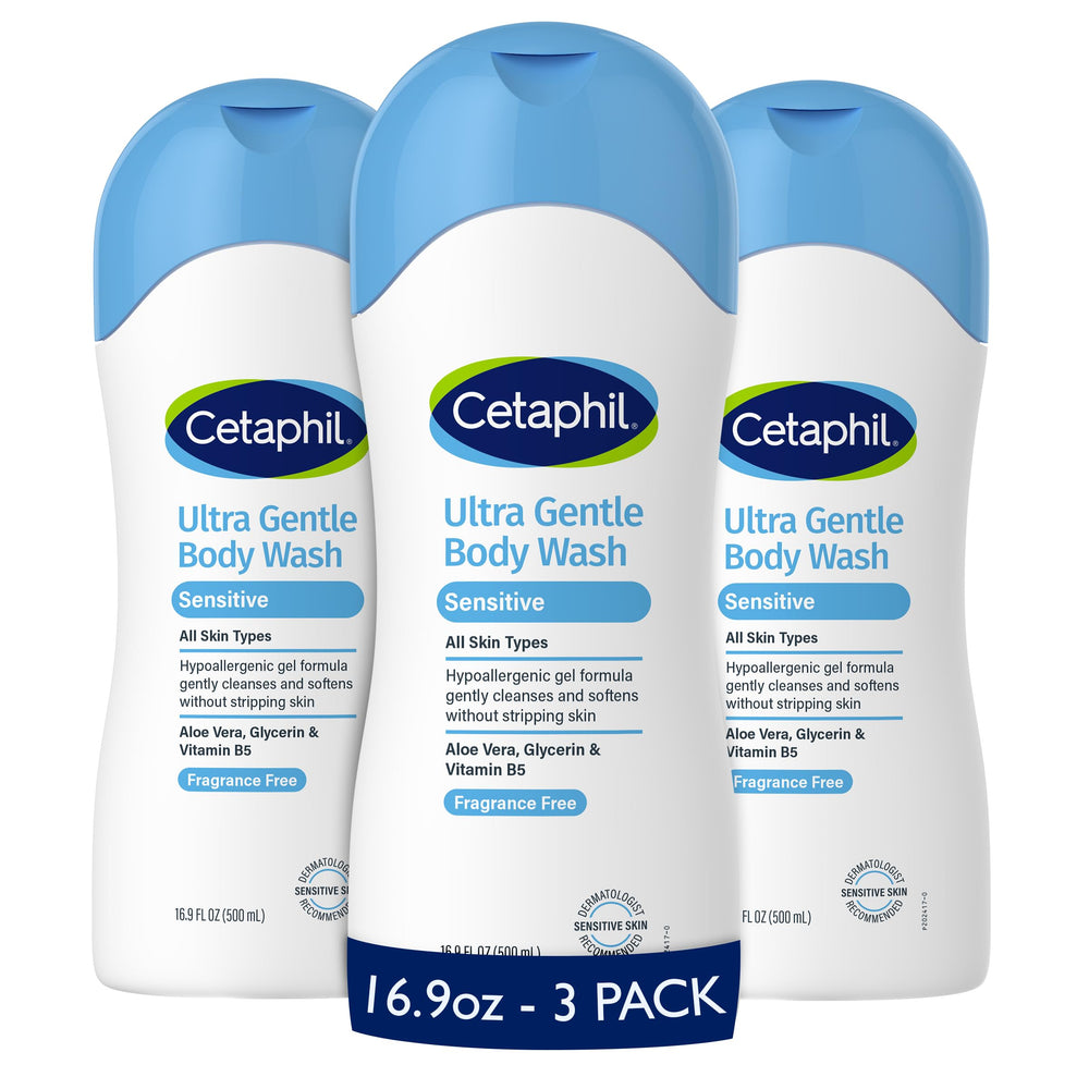 Cetaphil front packaging showing product name and gentle formula benefit