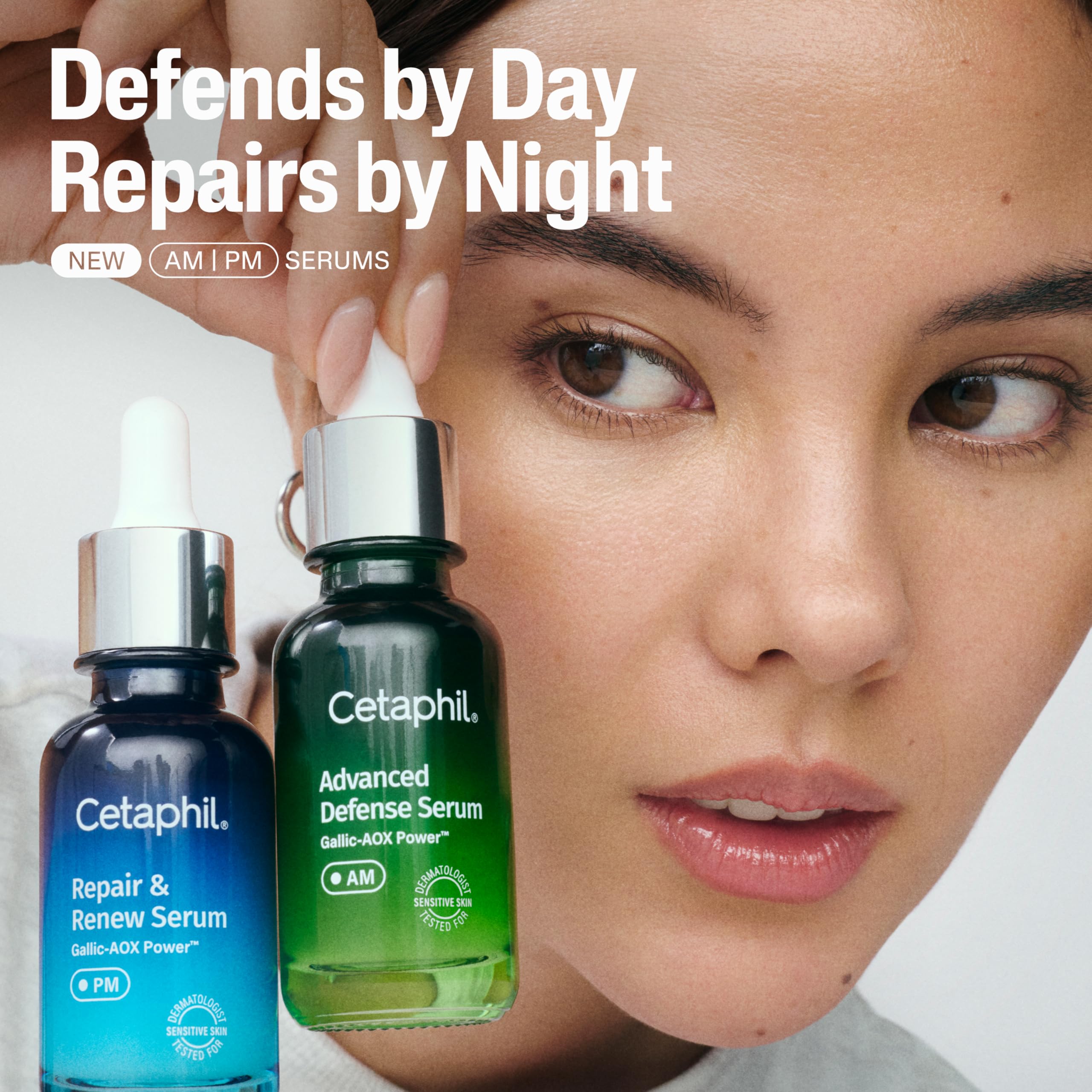 Cetaphil aplicación nocturna en rostro, favorece reparación durante sueño