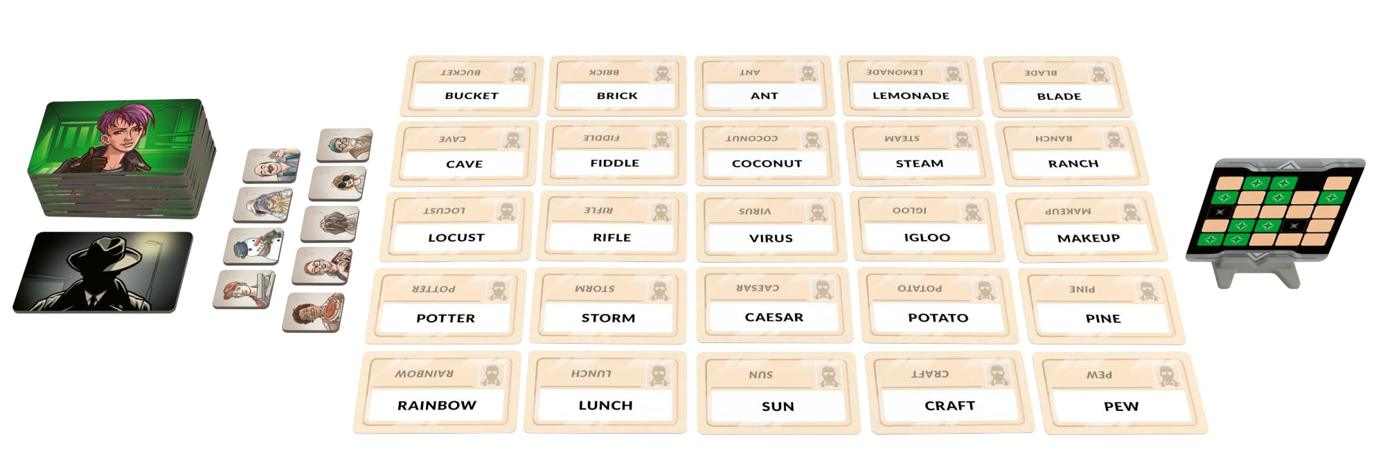 CGE Codenames Duet 2.ª edición cuadrícula 5x5 de cartas para juego cooperativo rápido