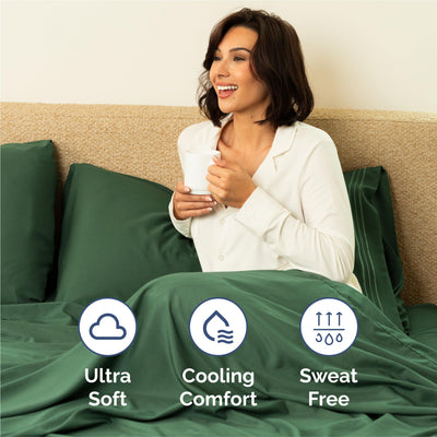 CGK Unlimited flat sheet on king mattress displaying full coverage and smooth finish