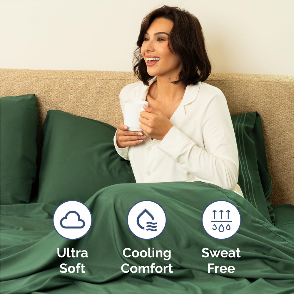 CGK Unlimited flat sheet on king mattress displaying full coverage and smooth finish