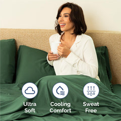 CGK Unlimited flat sheet on king mattress displaying full coverage and smooth finish