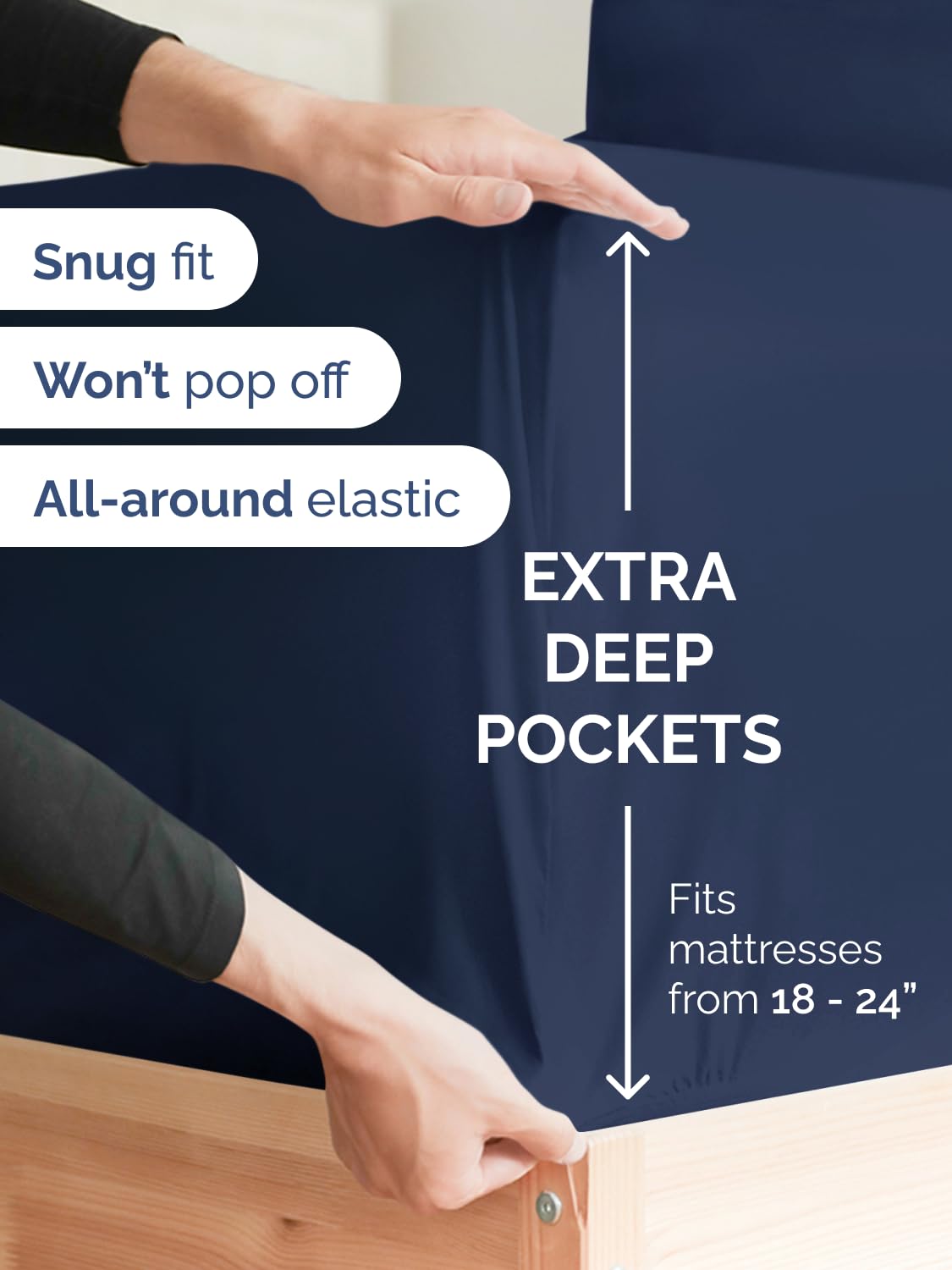 CGK Unlimited flat sheet spread across bed showing full coverage and neat tucks