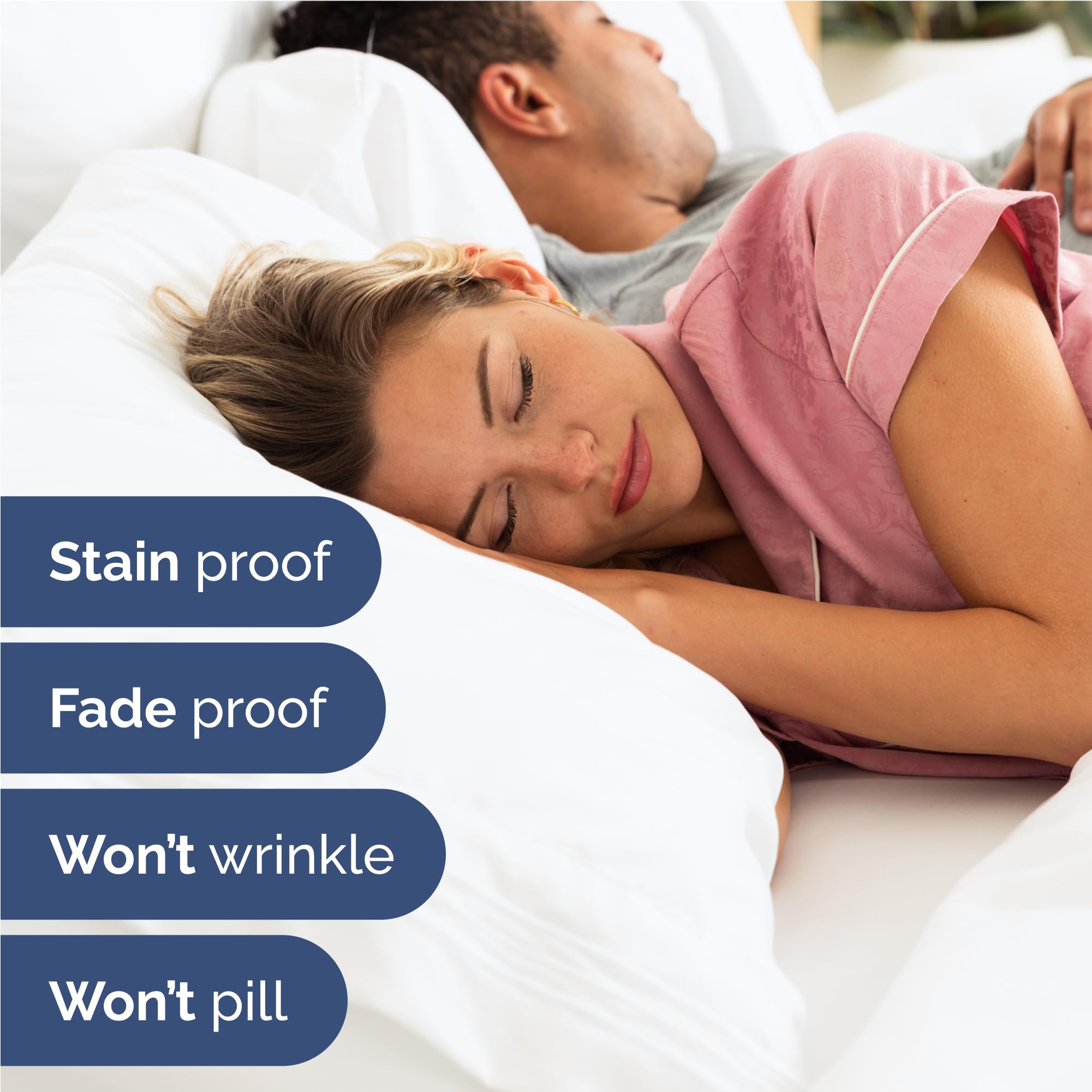 CGK Unlimited fundas de almohada al primer plano mostrando acabado sedoso y protección