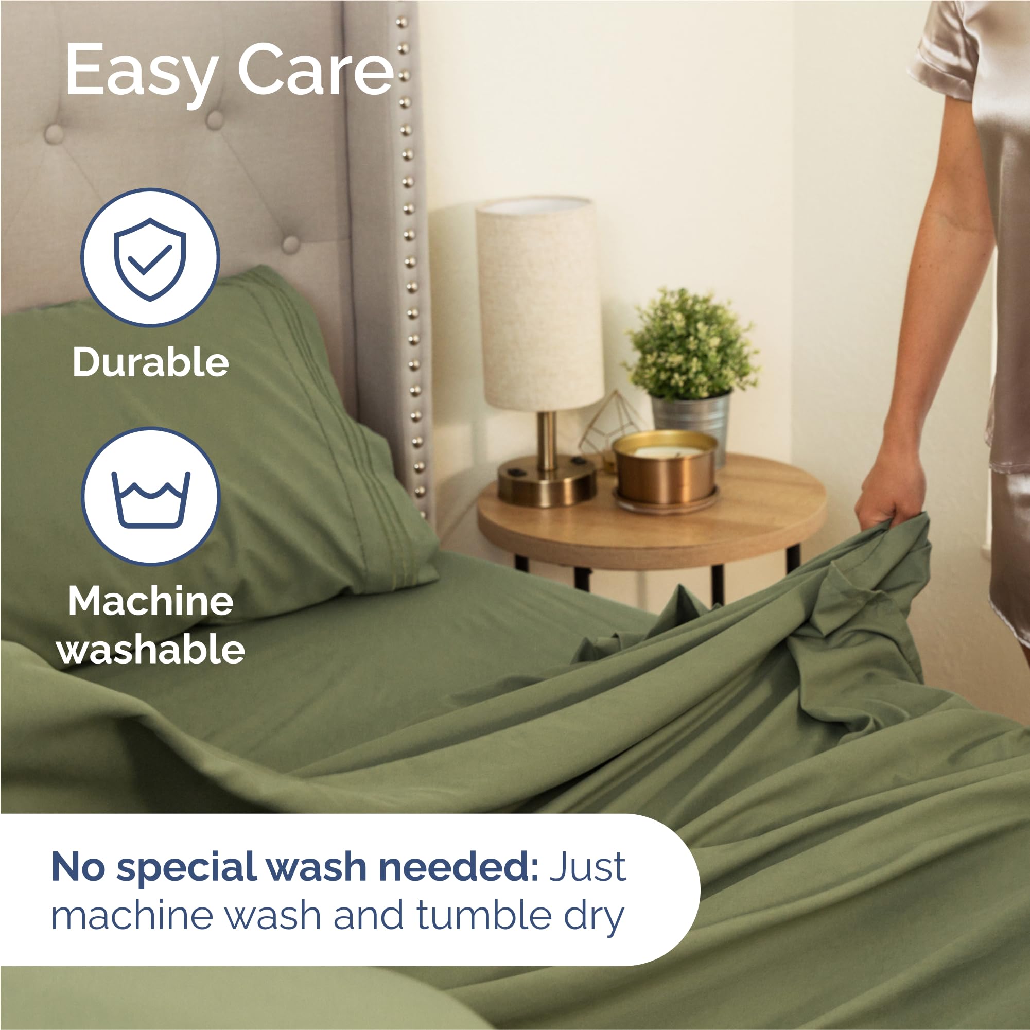 Lifestyle image of CGK Unlimited sheets in RV bedroom illustrating travel-ready comfort