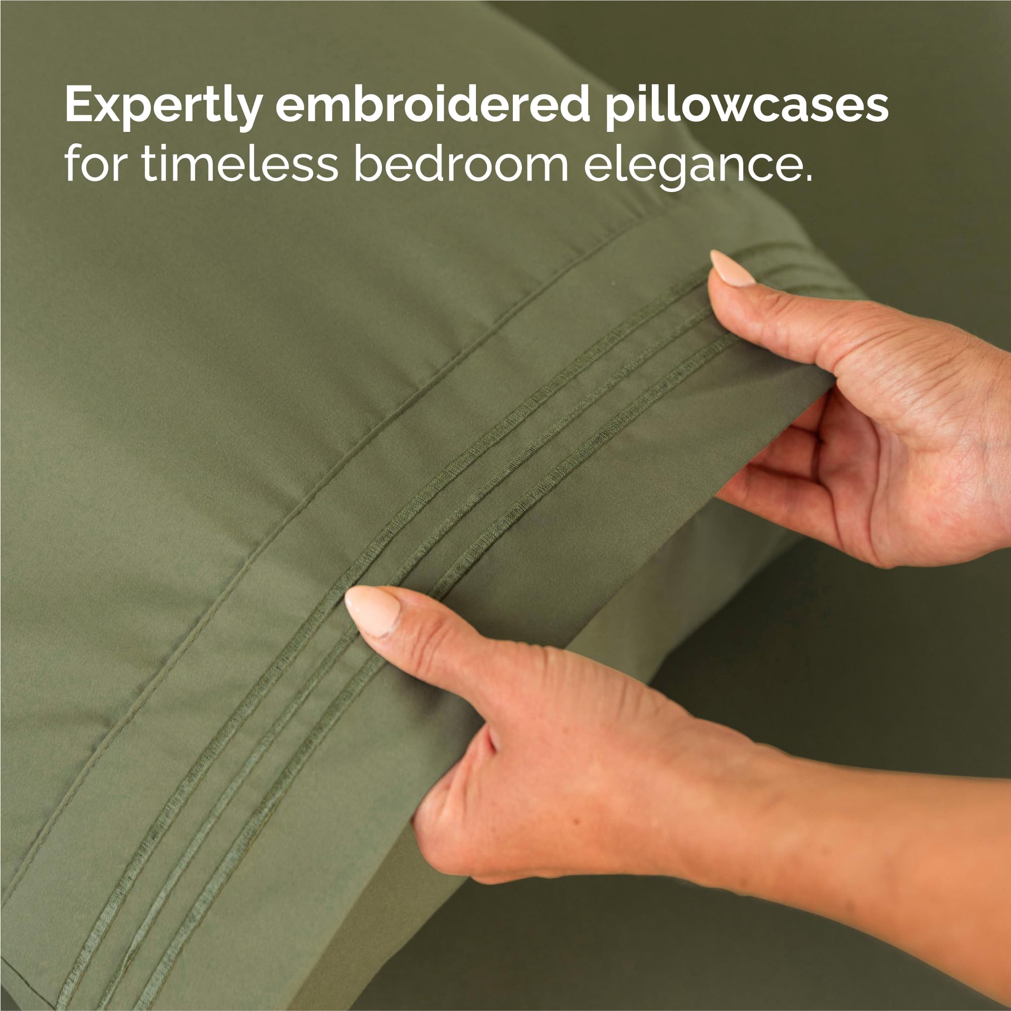 CGK Unlimited sheets next to ruler to show size and fitted-sheet depth fit