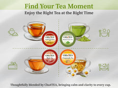 Cha4TEA taza servida con té, resultado aromático listo para beber