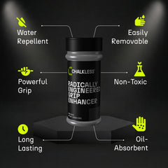 Chalkless being applied to a hand showing quick absorption benefit